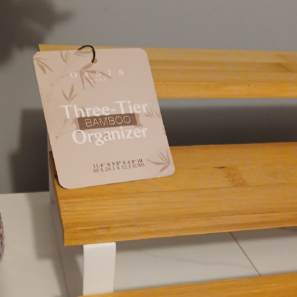 Three-Tier Bamboo Shelf Organizer. Brand New! - Picture 2 of 6